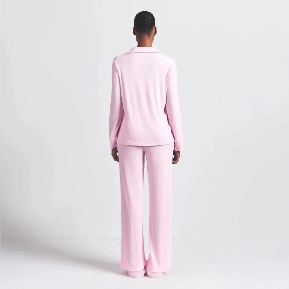 NWT Skims Soft Lounge Rib Sleep Pajama Set Pink Cherry Blossom Size 2X - Picture 7 of 16